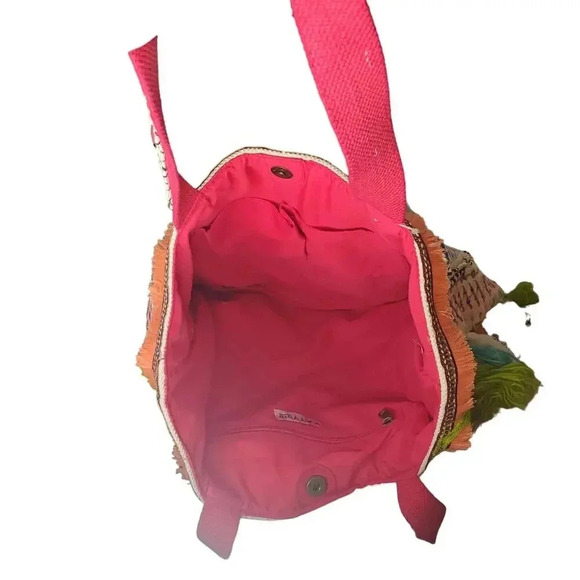 Katydid Embroidered Multicolor Canvas Tote Bag - Picture 3 of 8